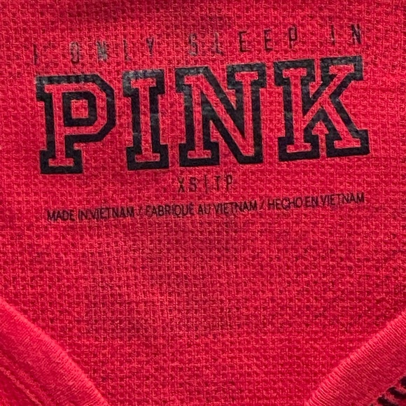 Pink Victoria’s Secret pajama top red and black plaid size X small 4 buttons - Picture 8 of 9